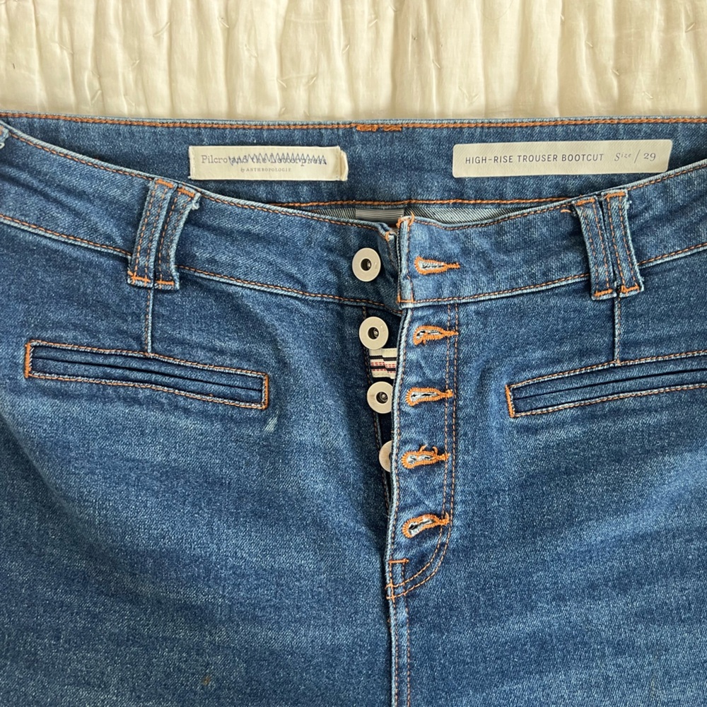 pistola Medium Blue High-Rise Flare Jeans with Button Fly